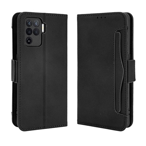 Funda de Cuero Cartera con Soporte Carcasa BY3 para Oppo F19 Pro Negro