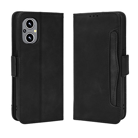 Funda de Cuero Cartera con Soporte Carcasa BY3 para Oppo F21 Pro 5G Negro