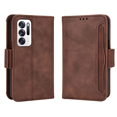 Funda de Cuero Cartera con Soporte Carcasa BY3 para Oppo Find N 5G Marron