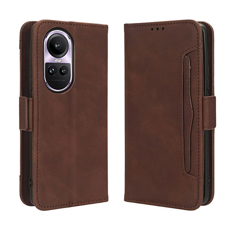 Funda de Cuero Cartera con Soporte Carcasa BY3 para Oppo Reno10 5G Marron