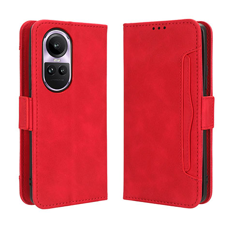 Funda de Cuero Cartera con Soporte Carcasa BY3 para Oppo Reno10 5G Rojo