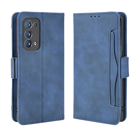 Funda de Cuero Cartera con Soporte Carcasa BY3 para Oppo Reno6 Pro 5G Azul