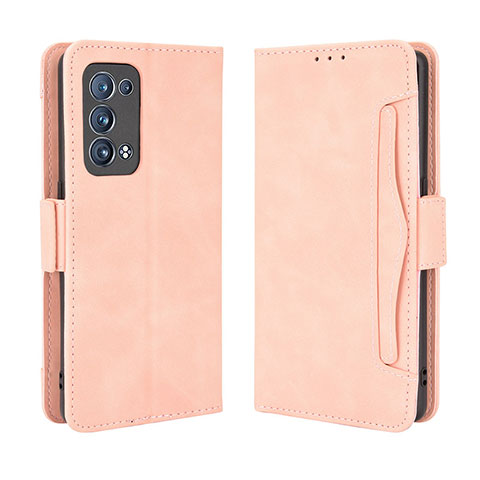 Funda de Cuero Cartera con Soporte Carcasa BY3 para Oppo Reno6 Pro+ Plus 5G Rosa