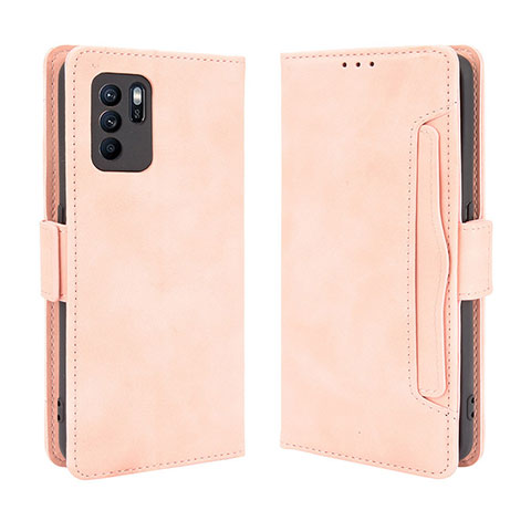 Funda de Cuero Cartera con Soporte Carcasa BY3 para Oppo Reno6 Z 5G Rosa