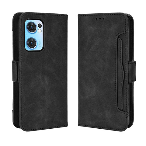 Funda de Cuero Cartera con Soporte Carcasa BY3 para Oppo Reno7 5G Negro