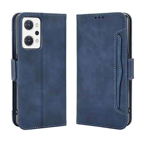 Funda de Cuero Cartera con Soporte Carcasa BY3 para Oppo Reno7 A Azul