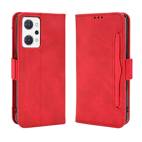 Funda de Cuero Cartera con Soporte Carcasa BY3 para Oppo Reno7 A Rojo