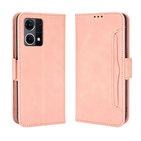 Funda de Cuero Cartera con Soporte Carcasa BY3 para Oppo Reno8 4G Rosa