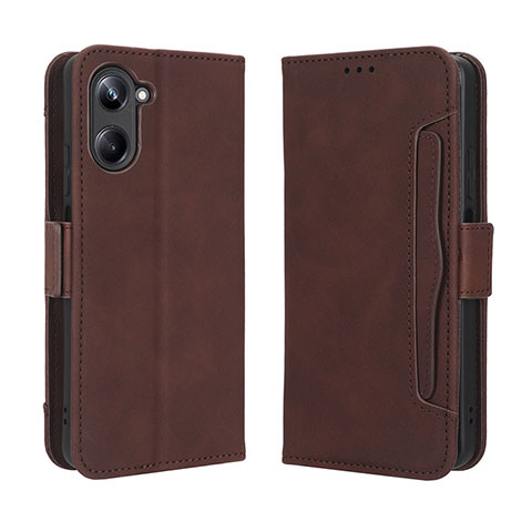 Funda de Cuero Cartera con Soporte Carcasa BY3 para Realme 10 Pro 5G Marron