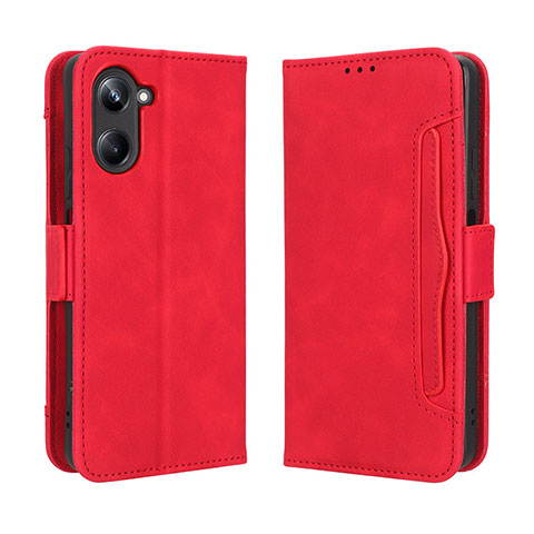 Funda de Cuero Cartera con Soporte Carcasa BY3 para Realme 10 Pro 5G Rojo