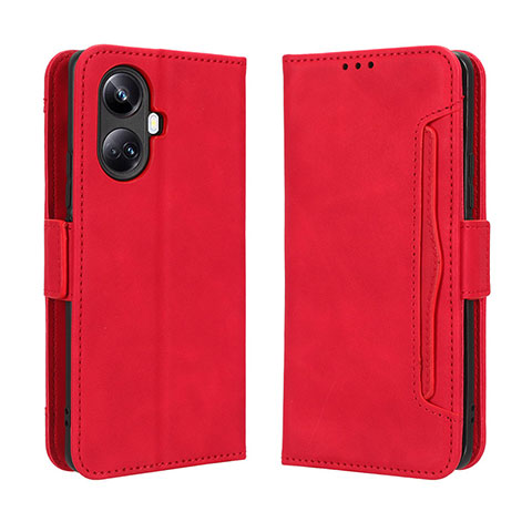 Funda de Cuero Cartera con Soporte Carcasa BY3 para Realme 10 Pro+ Plus 5G Rojo