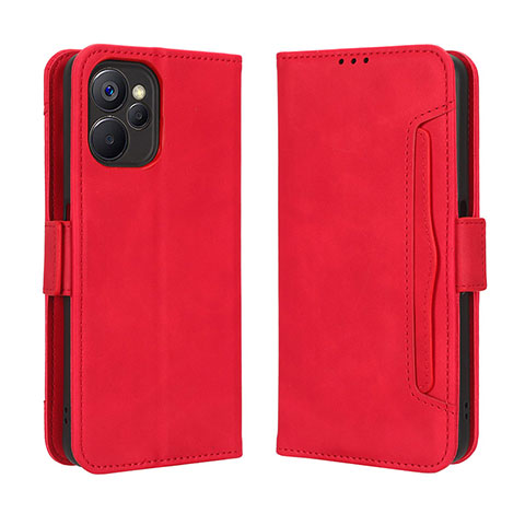 Funda de Cuero Cartera con Soporte Carcasa BY3 para Realme 9i 5G Rojo