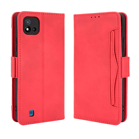 Funda de Cuero Cartera con Soporte Carcasa BY3 para Realme C11 (2021) Rojo