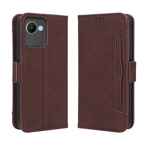 Funda de Cuero Cartera con Soporte Carcasa BY3 para Realme C30s Marron