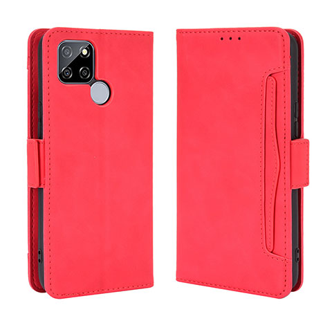 Funda de Cuero Cartera con Soporte Carcasa BY3 para Realme V3 5G Rojo