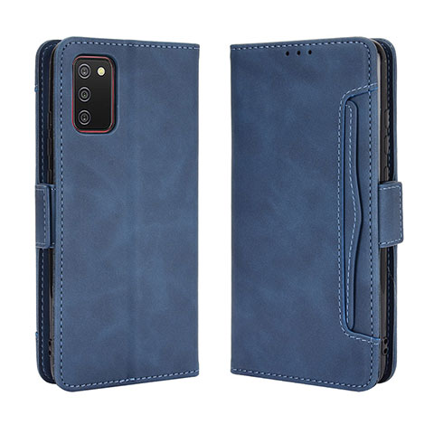 Funda de Cuero Cartera con Soporte Carcasa BY3 para Samsung Galaxy A02s Azul