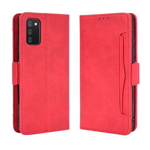 Funda de Cuero Cartera con Soporte Carcasa BY3 para Samsung Galaxy A02s Rojo