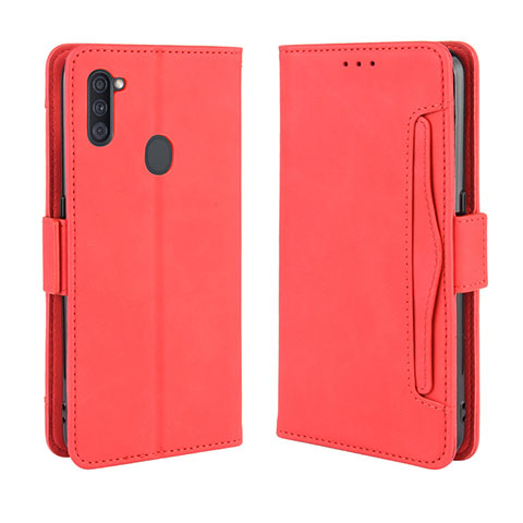 Funda de Cuero Cartera con Soporte Carcasa BY3 para Samsung Galaxy A11 Rojo