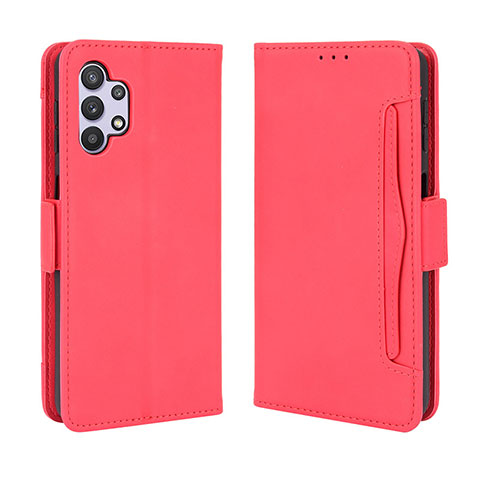 Funda de Cuero Cartera con Soporte Carcasa BY3 para Samsung Galaxy A13 4G Rojo