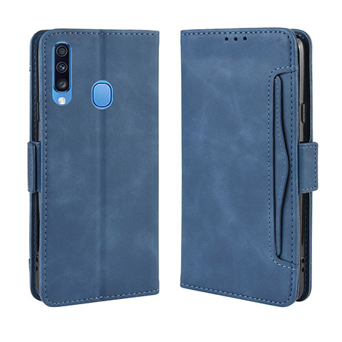 Funda de Cuero Cartera con Soporte Carcasa BY3 para Samsung Galaxy A20s Azul