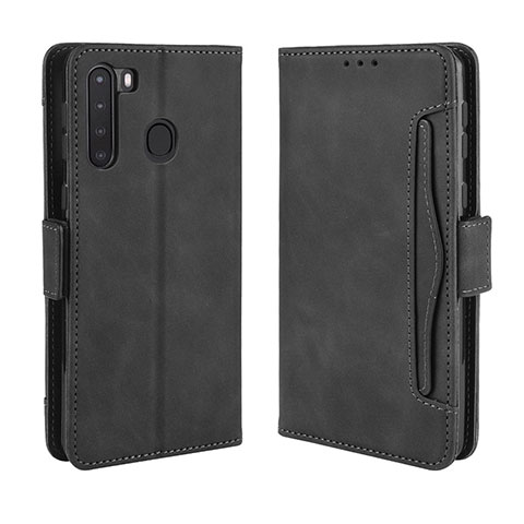 Funda de Cuero Cartera con Soporte Carcasa BY3 para Samsung Galaxy A21 Negro