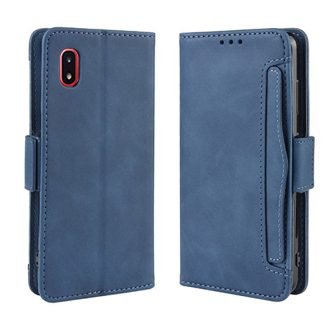 Funda de Cuero Cartera con Soporte Carcasa BY3 para Samsung Galaxy A21 SC-42A Azul