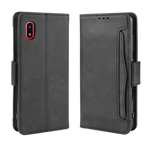 Funda de Cuero Cartera con Soporte Carcasa BY3 para Samsung Galaxy A21 SC-42A Negro