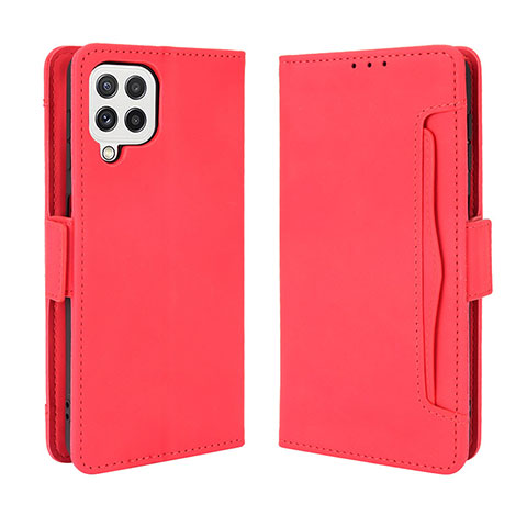 Funda de Cuero Cartera con Soporte Carcasa BY3 para Samsung Galaxy A22 4G Rojo