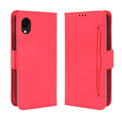 Funda de Cuero Cartera con Soporte Carcasa BY3 para Samsung Galaxy A22 5G SC-56B Rojo