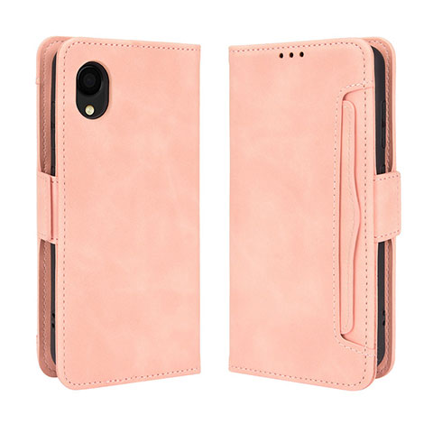 Funda de Cuero Cartera con Soporte Carcasa BY3 para Samsung Galaxy A22 5G SC-56B Rosa