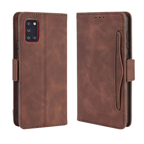 Funda de Cuero Cartera con Soporte Carcasa BY3 para Samsung Galaxy A31 Marron