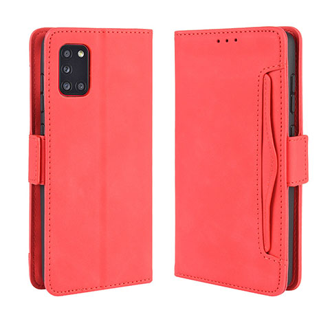 Funda de Cuero Cartera con Soporte Carcasa BY3 para Samsung Galaxy A31 Rojo