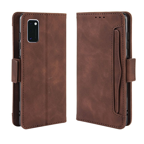 Funda de Cuero Cartera con Soporte Carcasa BY3 para Samsung Galaxy A41 Marron