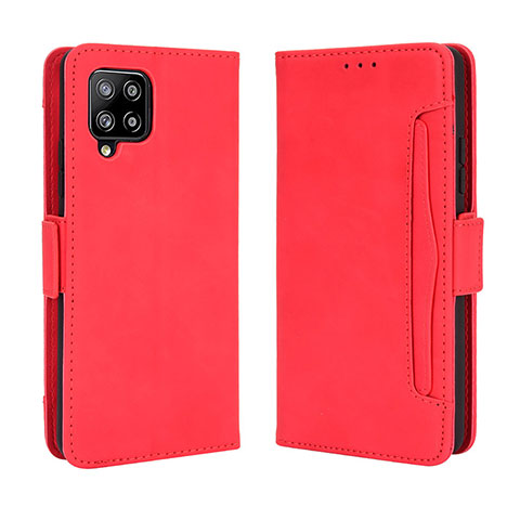 Funda de Cuero Cartera con Soporte Carcasa BY3 para Samsung Galaxy A42 5G Rojo