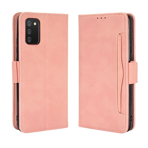 Funda de Cuero Cartera con Soporte Carcasa BY3 para Samsung Galaxy F02S SM-E025F Rosa