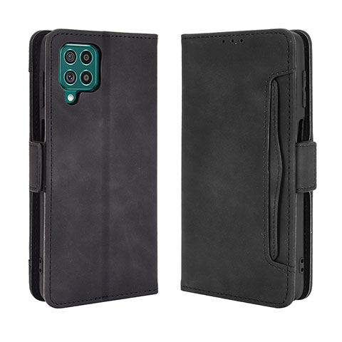 Funda de Cuero Cartera con Soporte Carcasa BY3 para Samsung Galaxy F62 5G Negro