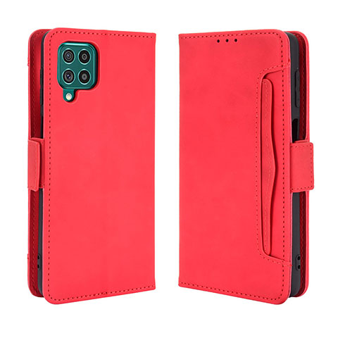 Funda de Cuero Cartera con Soporte Carcasa BY3 para Samsung Galaxy F62 5G Rojo