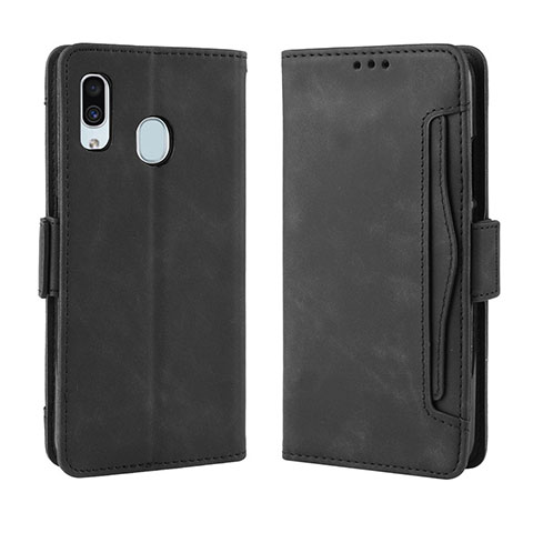 Funda de Cuero Cartera con Soporte Carcasa BY3 para Samsung Galaxy M10S Negro