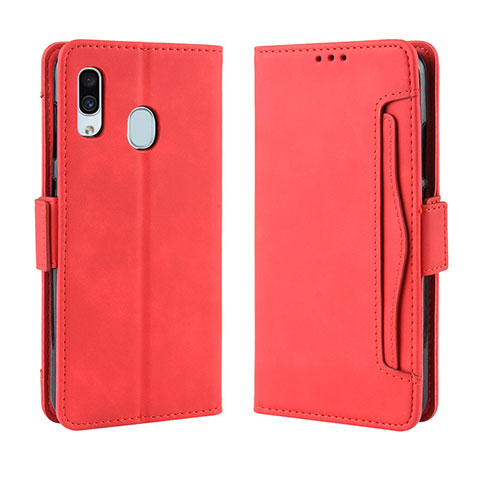 Funda de Cuero Cartera con Soporte Carcasa BY3 para Samsung Galaxy M10S Rojo