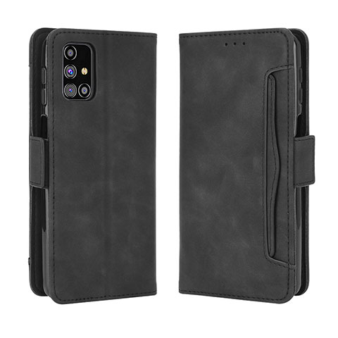 Funda de Cuero Cartera con Soporte Carcasa BY3 para Samsung Galaxy M31s Negro