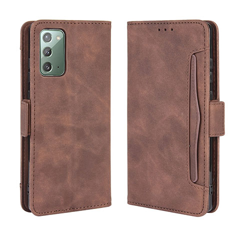 Funda de Cuero Cartera con Soporte Carcasa BY3 para Samsung Galaxy S20 FE 5G Marron