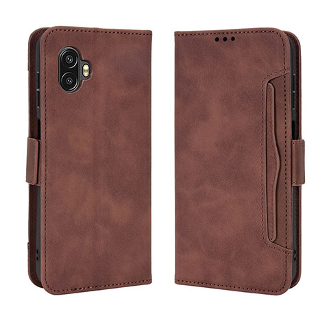 Funda de Cuero Cartera con Soporte Carcasa BY3 para Samsung Galaxy XCover 6 Pro 5G Marron