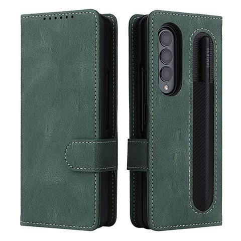 Funda de Cuero Cartera con Soporte Carcasa BY3 para Samsung Galaxy Z Fold3 5G Verde