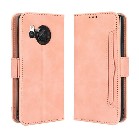 Funda de Cuero Cartera con Soporte Carcasa BY3 para Sharp Aquos R8 Rosa