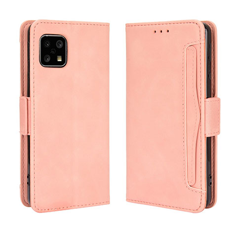 Funda de Cuero Cartera con Soporte Carcasa BY3 para Sharp Aquos Sense5G Rosa