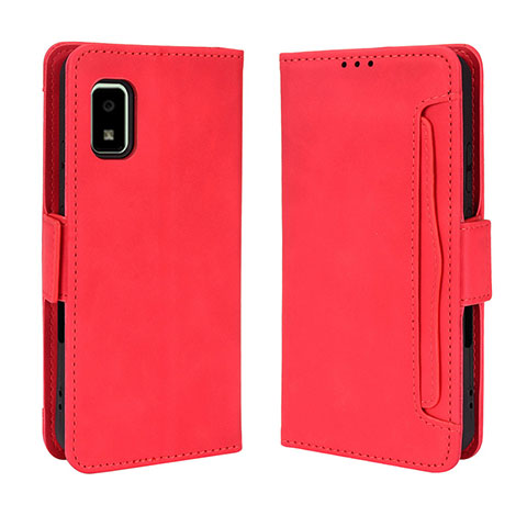 Funda de Cuero Cartera con Soporte Carcasa BY3 para Sharp Aquos wish Rojo