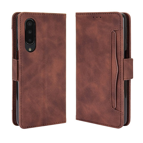 Funda de Cuero Cartera con Soporte Carcasa BY3 para Sharp Aquos Zero5G basic Marron