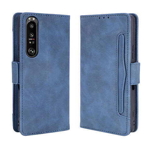 Funda de Cuero Cartera con Soporte Carcasa BY3 para Sony Xperia 1 III Azul