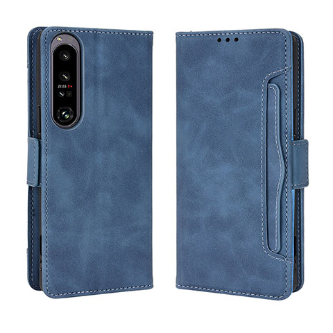 Funda de Cuero Cartera con Soporte Carcasa BY3 para Sony Xperia 1 IV SO-51C Azul