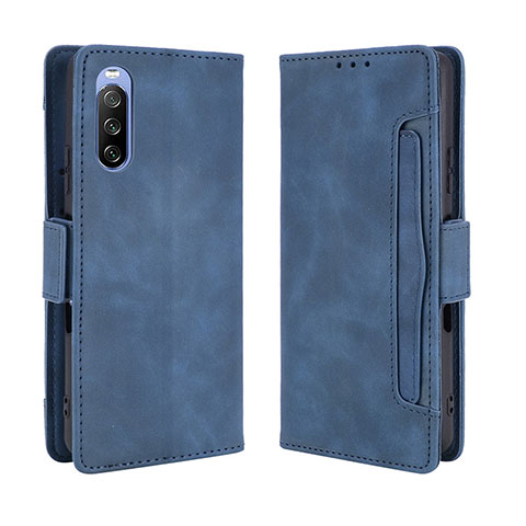 Funda de Cuero Cartera con Soporte Carcasa BY3 para Sony Xperia 10 III Lite Azul